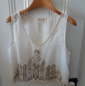 Billabong beaded petite cropped cream camisole
